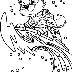 everest outline svg, paw patrol svg, paw patrol clipart, cartoon dog svg, dog patrol svg, digital download