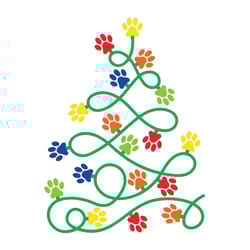 paw christmas tree svg, paw clipart, christmas tree clipart, merry christmas svg, winter svg, holidays svg