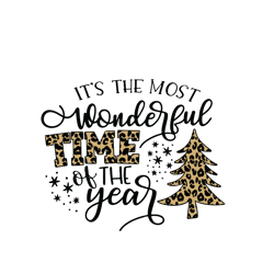 it's the most wonderful time of the year svg, christmas leopard print svg, christmas tree svg, holidays svg, christmas
