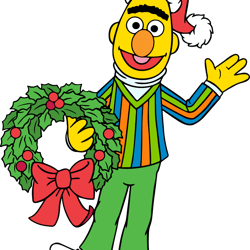 bert christmas svg, sesame street svg, cartoon svg, children tv series svg, cut files for cricut, instant download