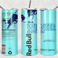 red bull the winter edition energy drink tumbler png, 20oz & 30oz skinny sublimation designs png, drinks tumbler png
