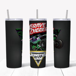 grave digger monster truck tumbler wrap, 20oz tumbler wrap, tumbler wrap png, digital download