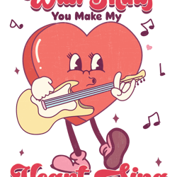 wild thing you make my heart sing png, valentine's day png, cute valentine's day sublimation design, retro valentine's