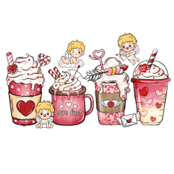 love fuel cupid coffee sublimation png, valentine's day coffee png, valentines coffee sublimation design