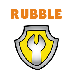 paw patrol rubble shield svg, paw patrol svg, paw patrol clipart, cartoon paw svg, dog patrol svg, digital download