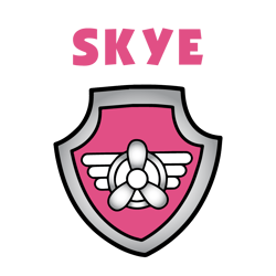paw patrol skye shield svg, paw patrol svg, paw patrol clipart, cartoon paw svg, dog patrol svg, digital download