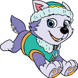 paw patrol everest svg, paw patrol svg, paw patrol clipart, cartoon paw svg, dog patrol svg, digital download (3)
