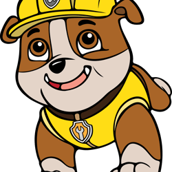 paw patrol rubble svg, paw patrol svg, paw patrol clipart, cartoon paw svg, dog patrol svg, digital download (2)