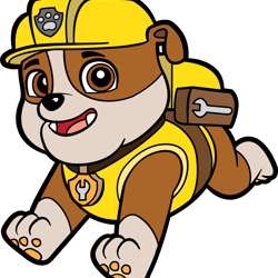 paw patrol rubble svg, paw patrol svg, paw patrol clipart, cartoon paw svg, dog patrol svg, digital download (4)