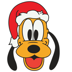 pluto santa hat svg, pluto christmas svg, disney christmas svg, pluto head svg, digital download