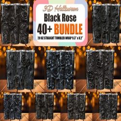 black rose seamless 3d tumbler bundle | sublimation tumbler bundle | digital download