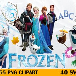 455 frozen bundle png, frozen png, frozen family png, frozen birthday png, elsa olaf anna frozen png, digital download