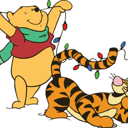 winnie the pooh and tigger christmas svg, pooh svg, winnie svg, christmas svg, merry christmas svg, digital download-3