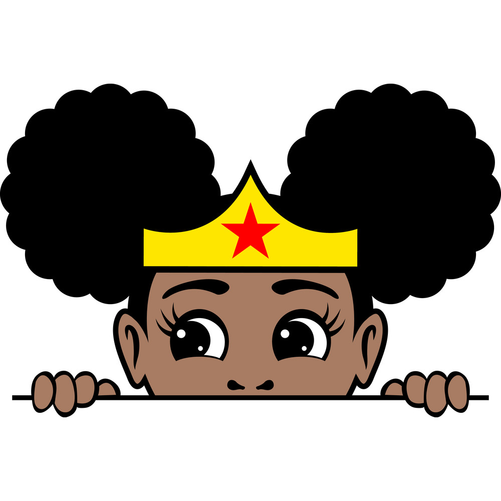 AFRO PUFF WONDER WOMAN GIRL - PEEKABOO.png