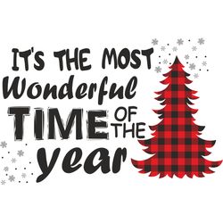 it's the most wonderful time of the year svg, buffalo plaid christmas svg, christmas svg, digital download