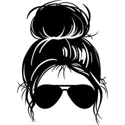 messy bun svg, messy bun with glasses svg, momlife svg, mom skull svg, classy afro woman svg, digital download-14