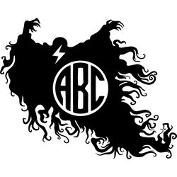 dementor circle monogram svg, harry potter svg, harry potter movie svg, hogwarts svg, digital download
