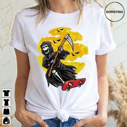 ghost skater grim reaper skateboarding trending style