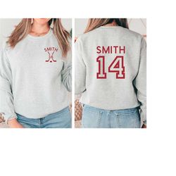 custom hockey mom sweatshirt, personalized hockey crewneck, game day hoodie, name and number hockey sweatshirt, hockey f