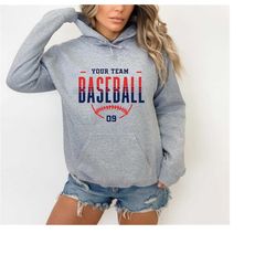 custom baseball hoodie, personalized baseball sweatshirt, baseball team name hoodie, baseball sweatshirt, game day hoodi