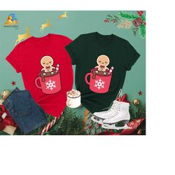 gingerbread christmas coffee shirt, christmas cookies shirt, coffee lover gift, gingerbread cookies shirt, snowflake cup