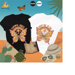 hippie soul shirt, hippie shirt, novelty shirt, hippie clothes, boho hippie shirt, butterfly shirt, butterfly graphic te