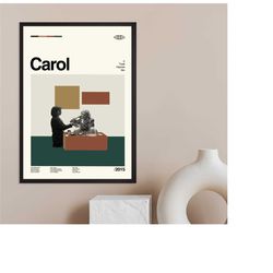 carol poster, todd haynes, minimalist poster, retro movie poster, vintage poster, retro print, classic movie, wall art p