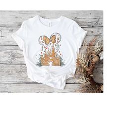 disney gingerbread castle shirt, christmas castle shirt, disney christmas shirt, mickey christmas shirt, disney christma