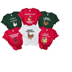 christmas chickens group shirt, xmas farm animal party tee, merry chickmas t-shirt, funny chicken winter holiday tee, sa