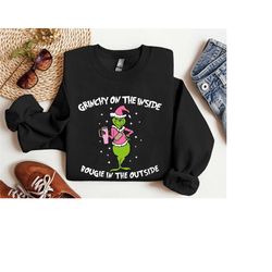 grinchy on the inside bougie on the outside shirt, cup of fuckoffee shirt, boojee grinch shirt, merry grinch shirt, merr