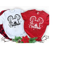 mouse ear merry christmas t-shirt, christmas matching shirt, disney family christmas shirt, holiday shirt, merry christm