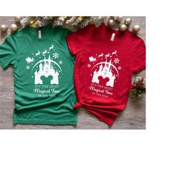 its the most magical time of the year long sleeve shirt, christmas disney shirt, disney couple shirt, tinkerbell castle