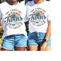 happiest twins on earth shirt, matching twins disney trip shirt