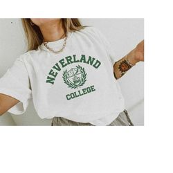 neverland college shirt, peter pan, hook, lost boys tee