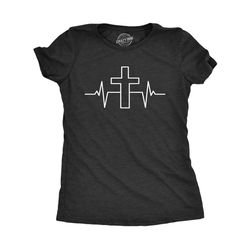 cross heartbeat god shirts, womens easter religion shirt,