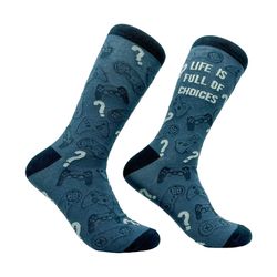 life is full of choices, video gamer sock,