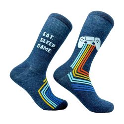 eat sleep game, video gamer sock, do not