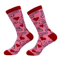 penis, balls, heart socks, gross socks, cute womens