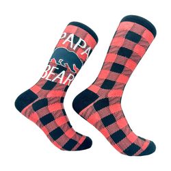 plaid, new dad socks, papa bear socks, funny