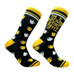 nightmare before coffee, funny halloweeen socks, groomsmen drinking