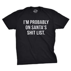 rude christmas shirt, probably on santas shit list,