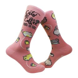 cats & coffee socks, womens coffee socks, cute