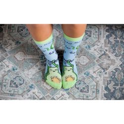 womens funny cat socks, kitty lover avocado socks,