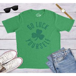 go luck yourself tee, clover shirt, lucky irish