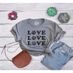 love dog paw shirt womens, love love love