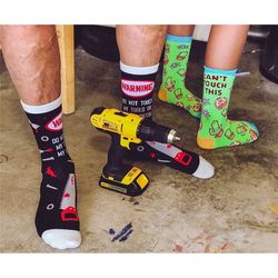 funny dad socks, don't touch my tools or