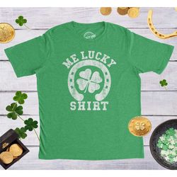 mens me lucky shirt,green shamrock shirt,lucky irish shirt,