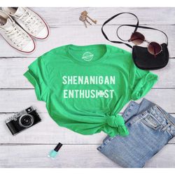 shenanigans enthusiast clover, st patrick day shirt, luck