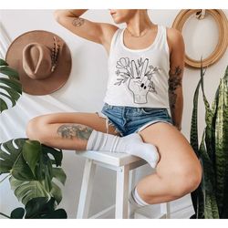floral peace sign tank top, peace tank, hippie