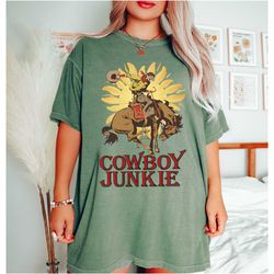 cowboy junkie t-shirt, cowboy graphic tee, vintage inspired